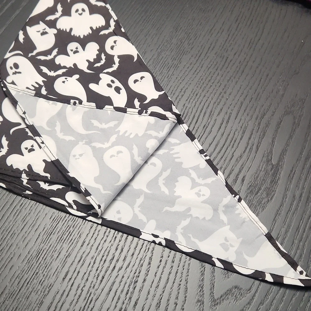 Ghost Print Pet Bandana, Black & White